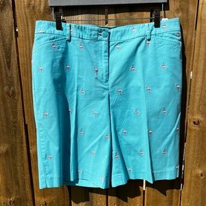 TALBOTS Flamingo Pattern Ladies shorts!  SZ 14